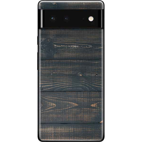 Black Painted Wood Google Pixel 6 Skin